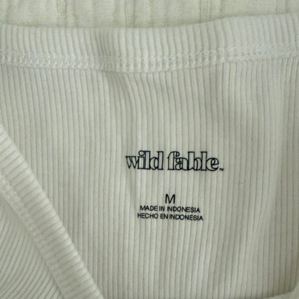 Wild Fable White Ribbed Crop Top - Picture 2 of 3
